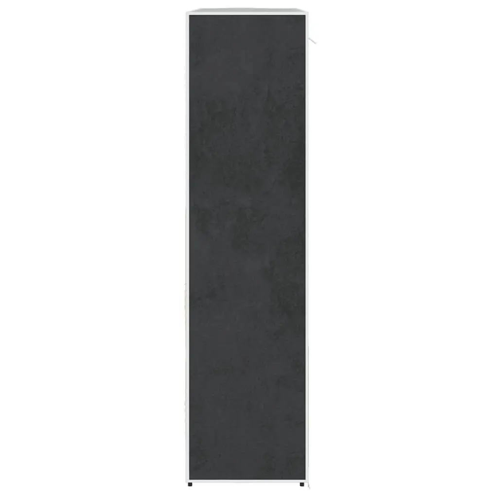 Portable Wardrobe Cabinet with Compartments Rods Black Fabric Storage Closet