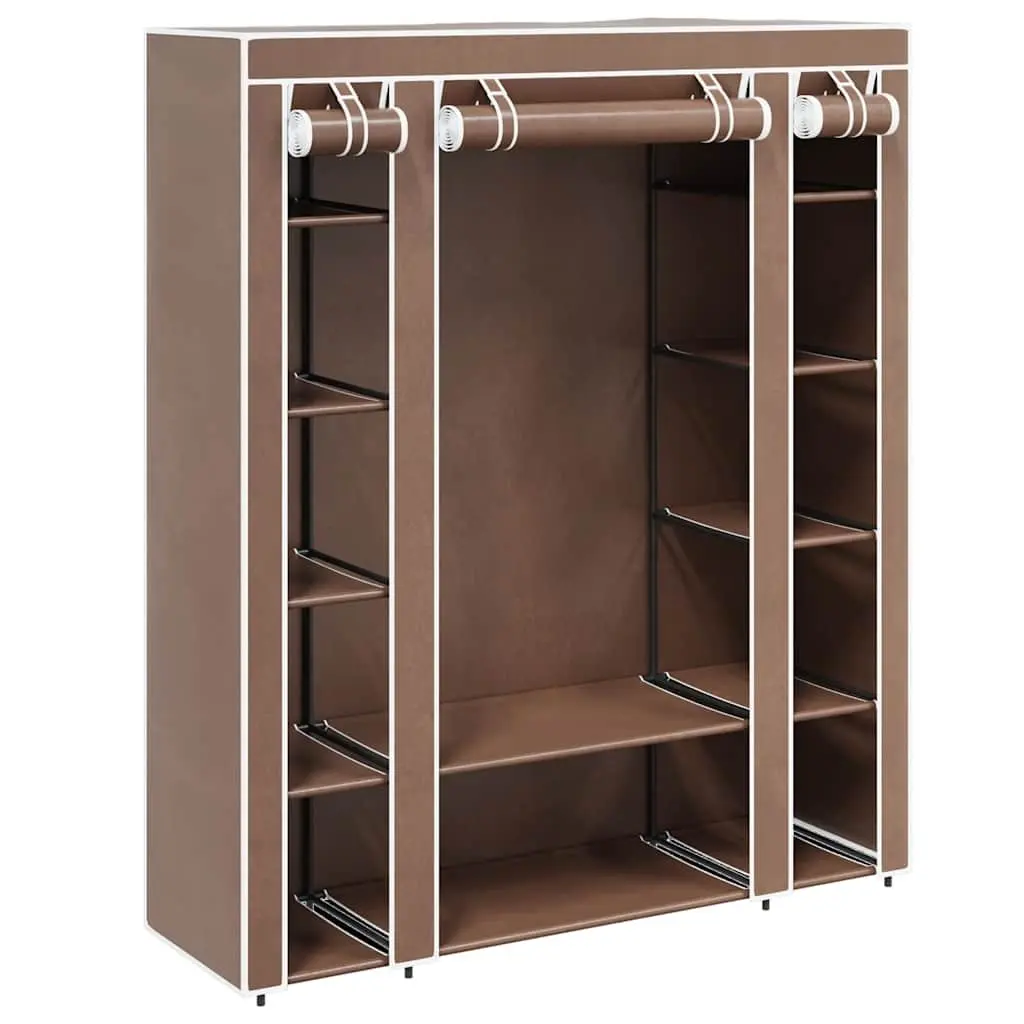 Portable Wardrobe Cabinet Brown Fabric 45 x 150 x 176 cm Non-woven Material