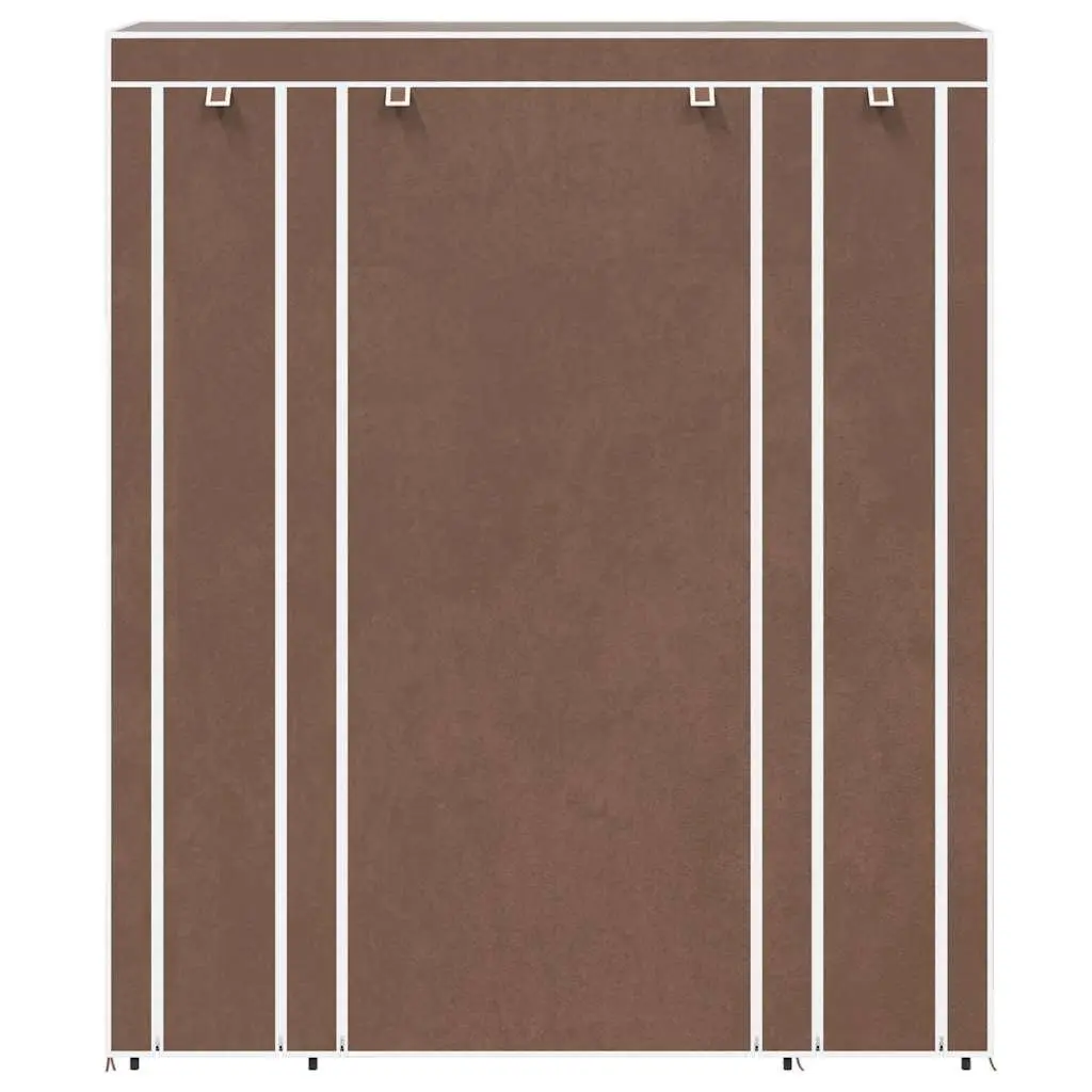 Portable Wardrobe Cabinet Brown Fabric 45 x 150 x 176 cm Non-woven Material