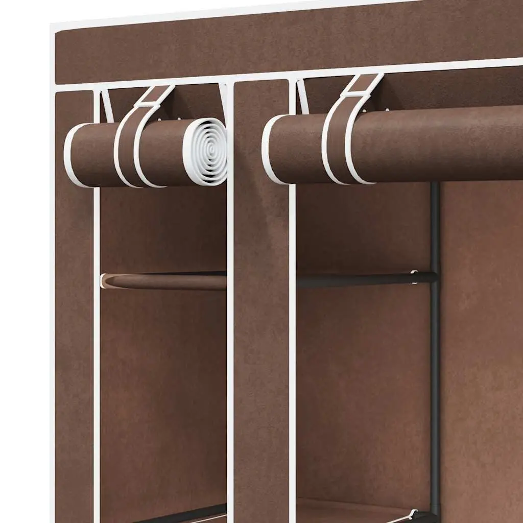 Portable Wardrobe Cabinet Brown Fabric 45 x 150 x 176 cm Non-woven Material