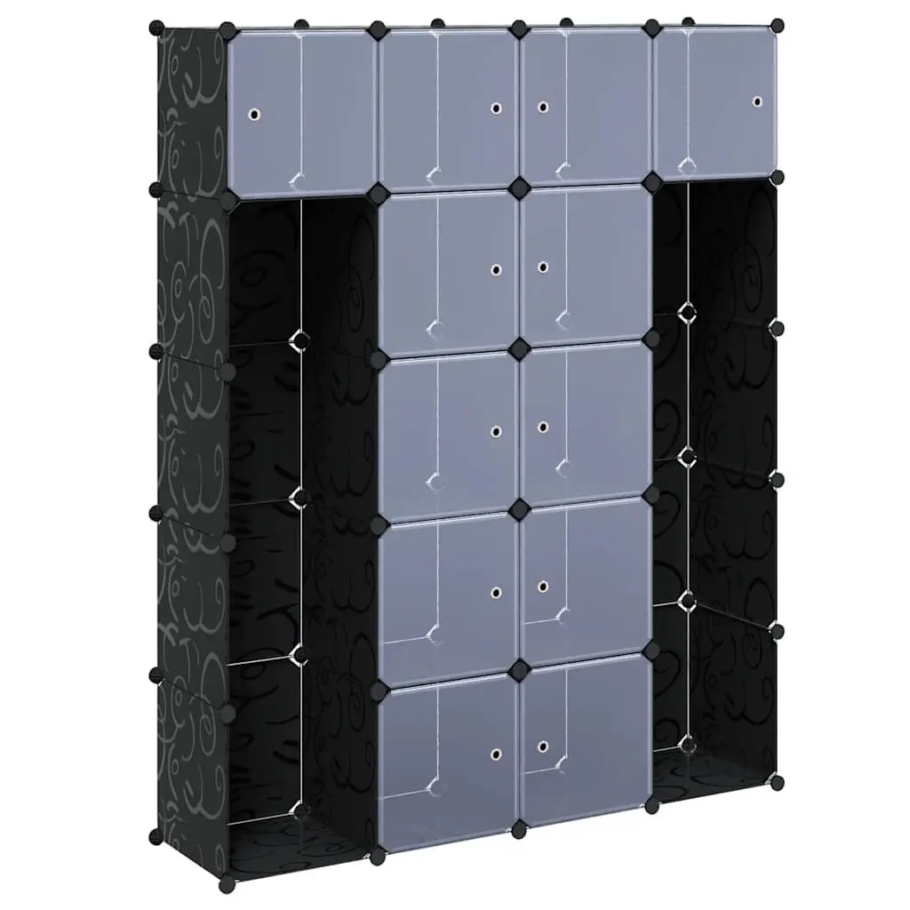 Black Modular Wardrobe Storage Cabinet