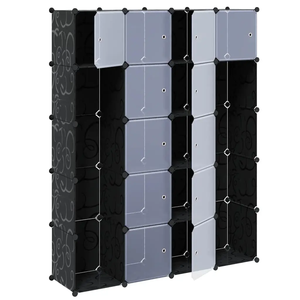 Black Modular Wardrobe Storage Cabinet