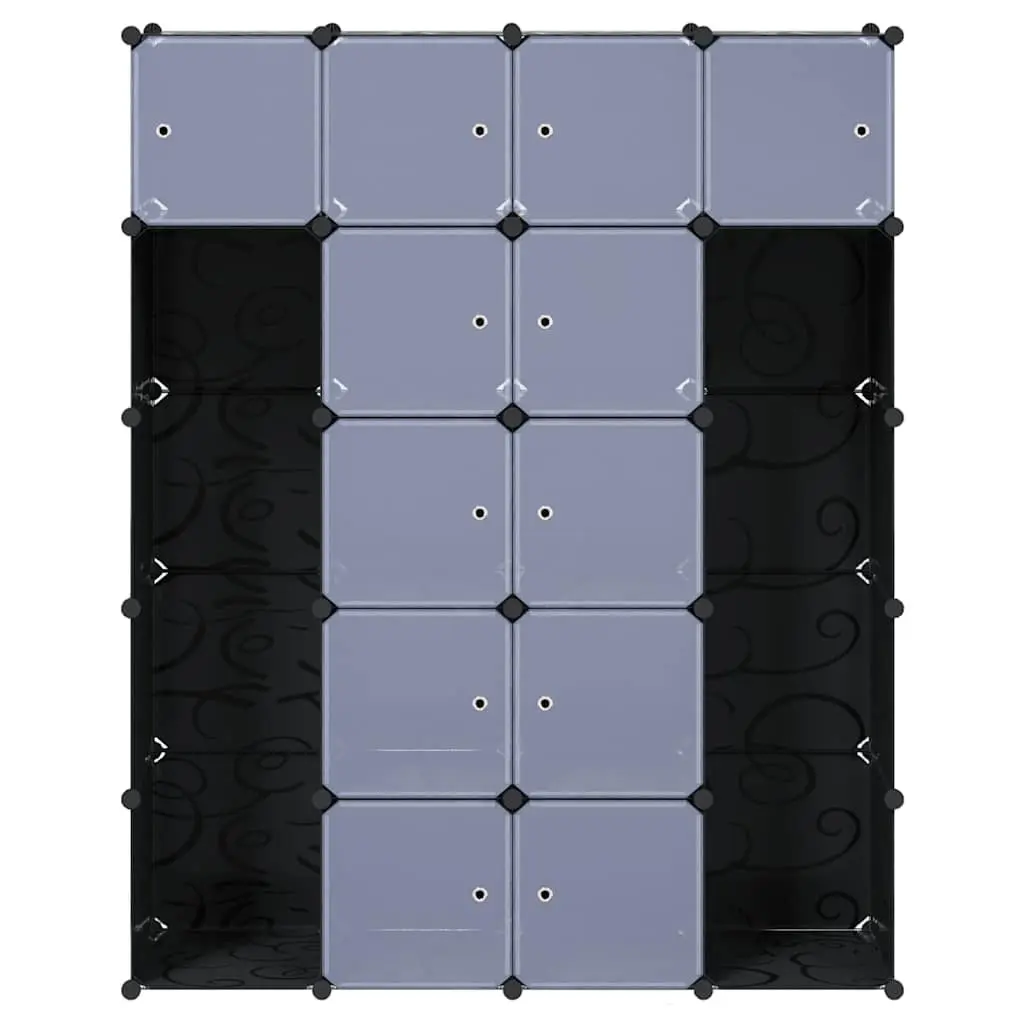 Black Modular Wardrobe Storage Cabinet