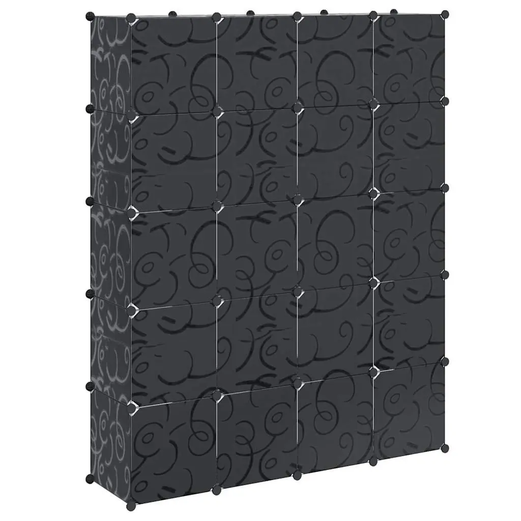 Black Modular Wardrobe Storage Cabinet