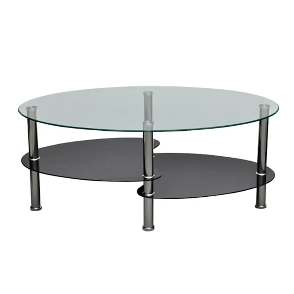 Black Coffee Table with 3-Layer Storage