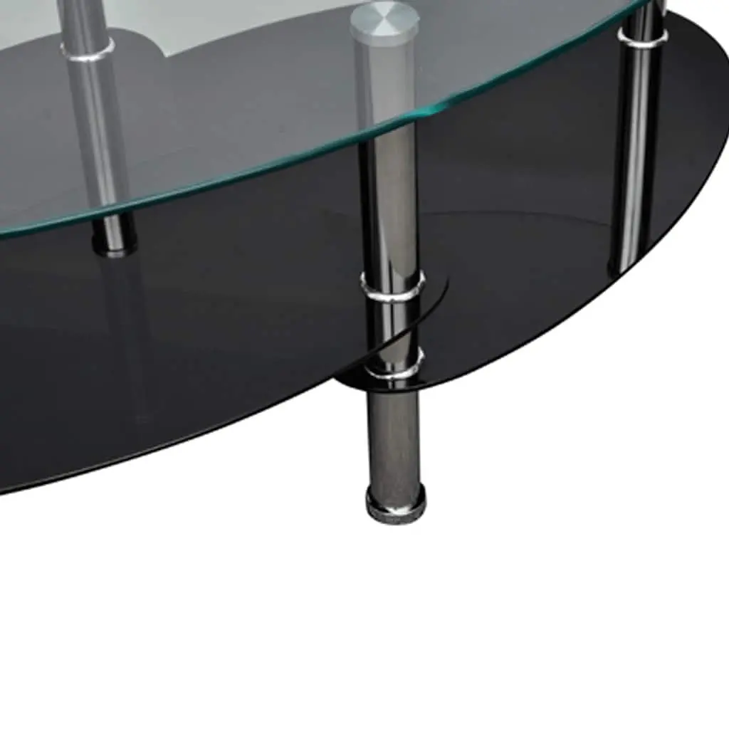 Black Coffee Table with 3-Layer Storage