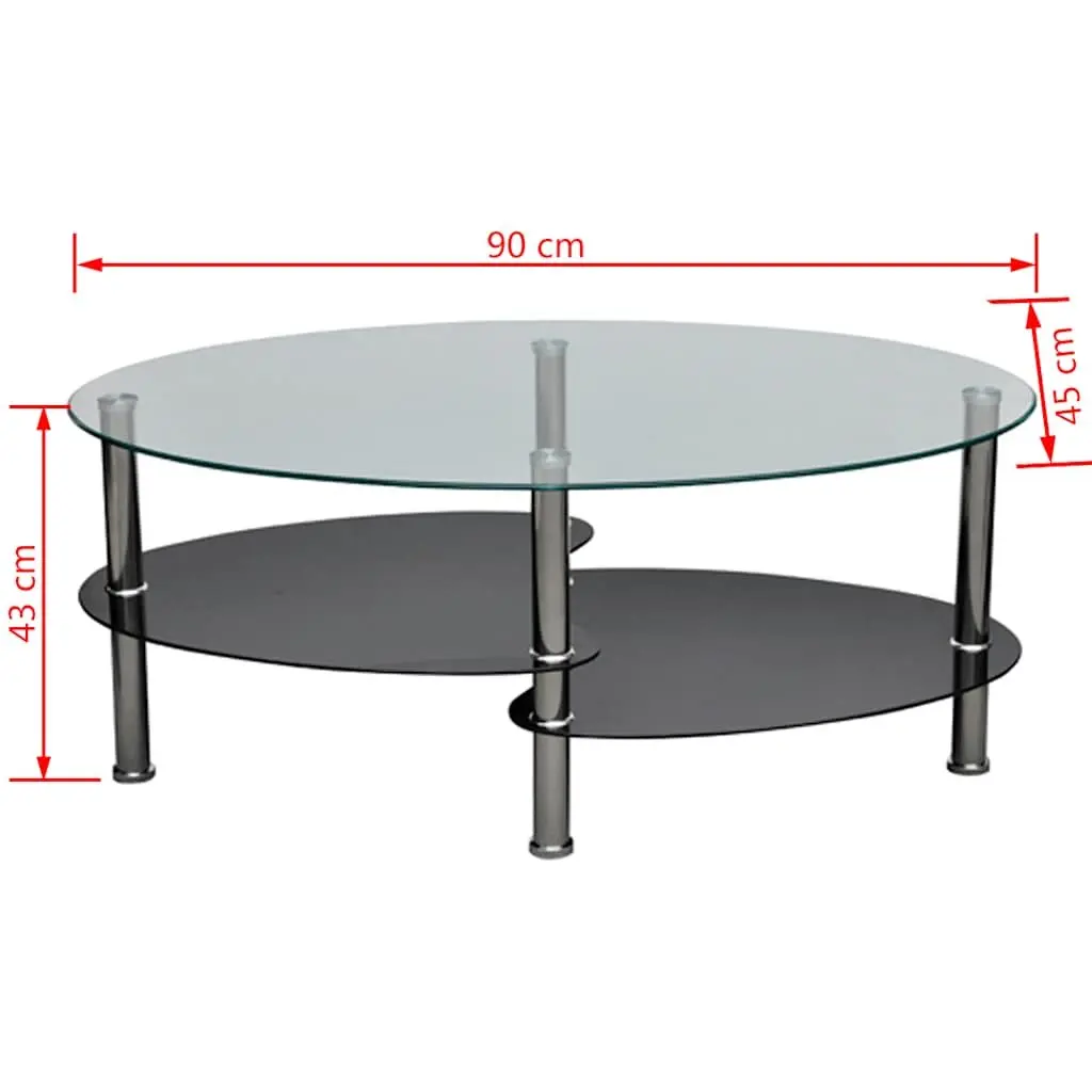 Black Coffee Table with 3-Layer Storage