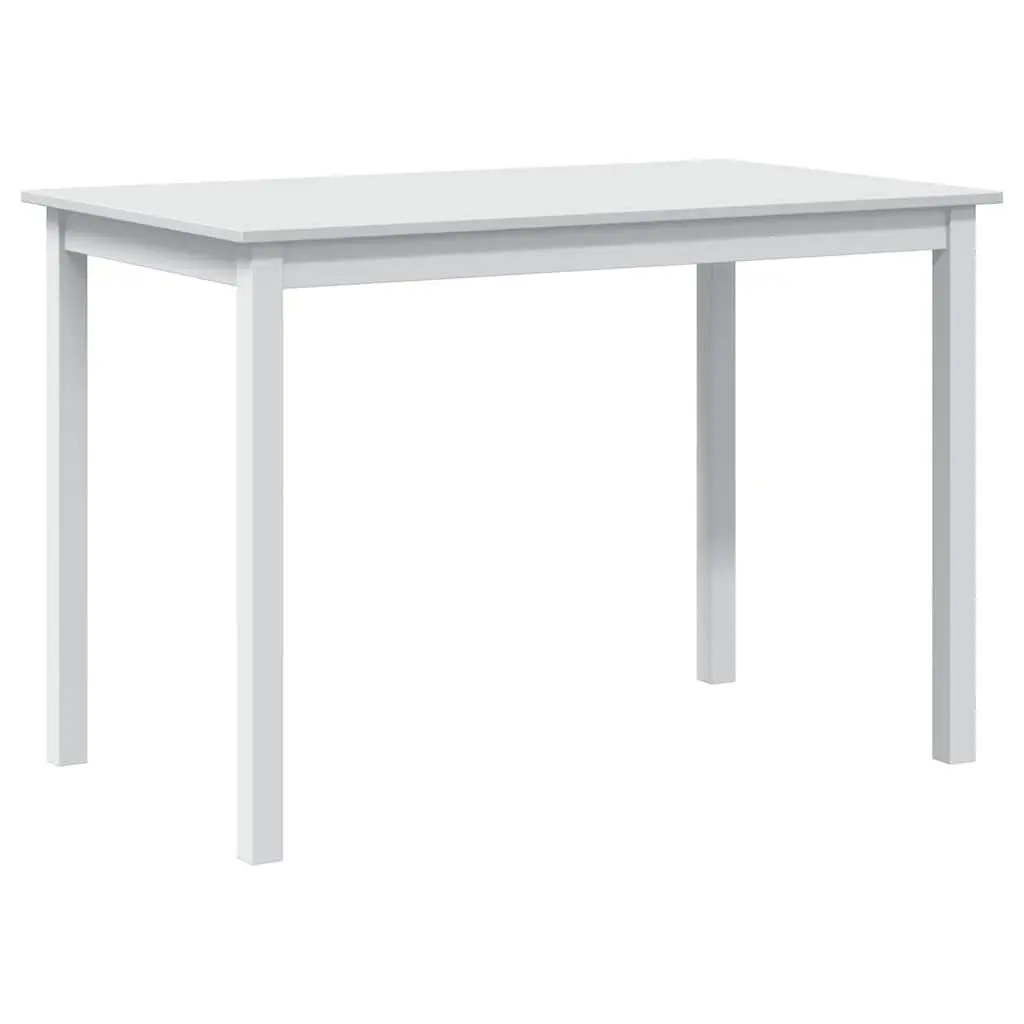5 Piece Solid Wood Dining Set with White Finish Includes Dining Table and 4 Chairs for Kitchen Dining Room