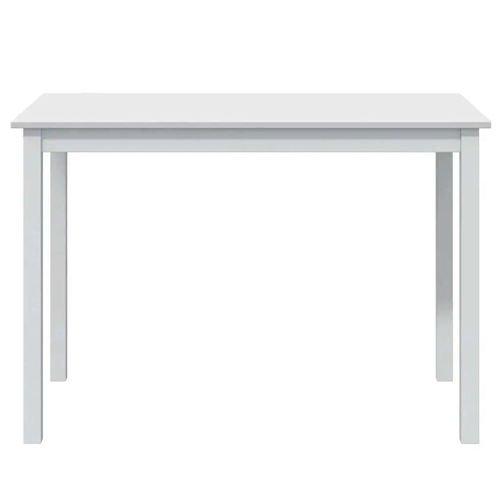5 Piece Solid Wood Dining Set with White Finish Includes Dining Table and 4 Chairs for Kitchen Dining Room