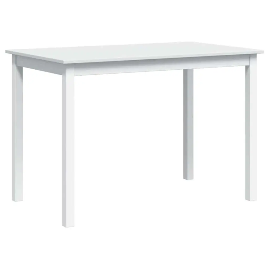 5 Piece Solid Wood Dining Set with White Finish Includes Dining Table and 4 Chairs for Kitchen Dining Room