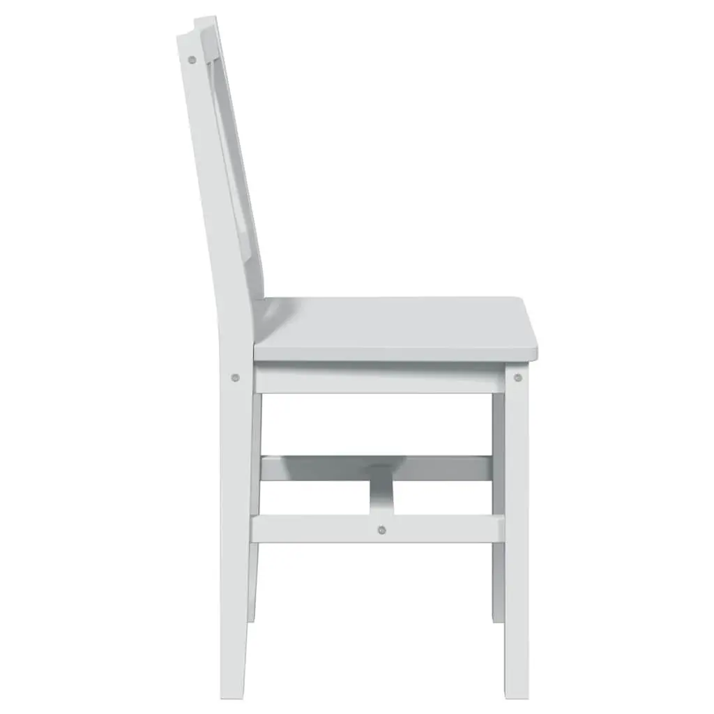 5 Piece Solid Wood Dining Set with White Finish Includes Dining Table and 4 Chairs for Kitchen Dining Room
