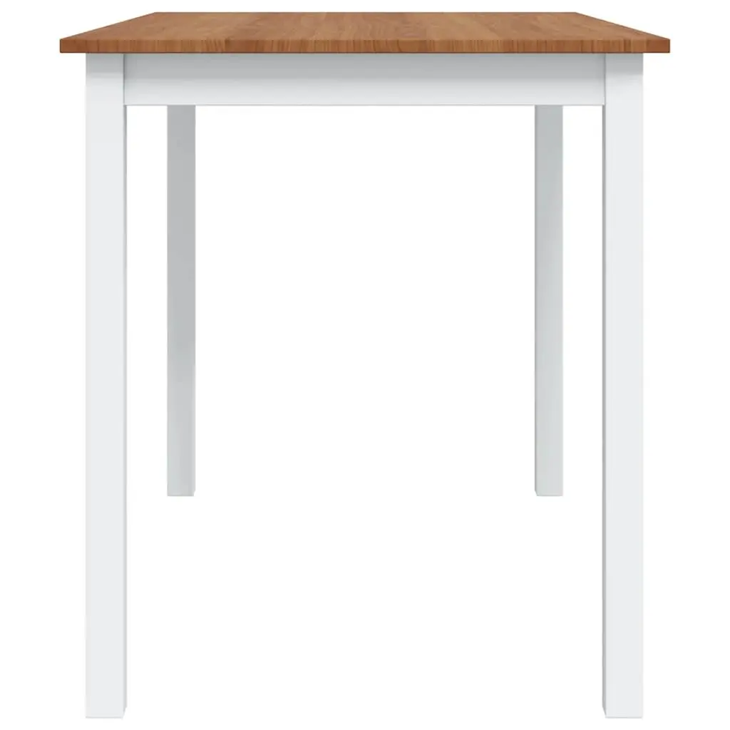 Dining Set Solid Wood Brown White 5 Piece Table and Chairs for Kitchen and Dining Room