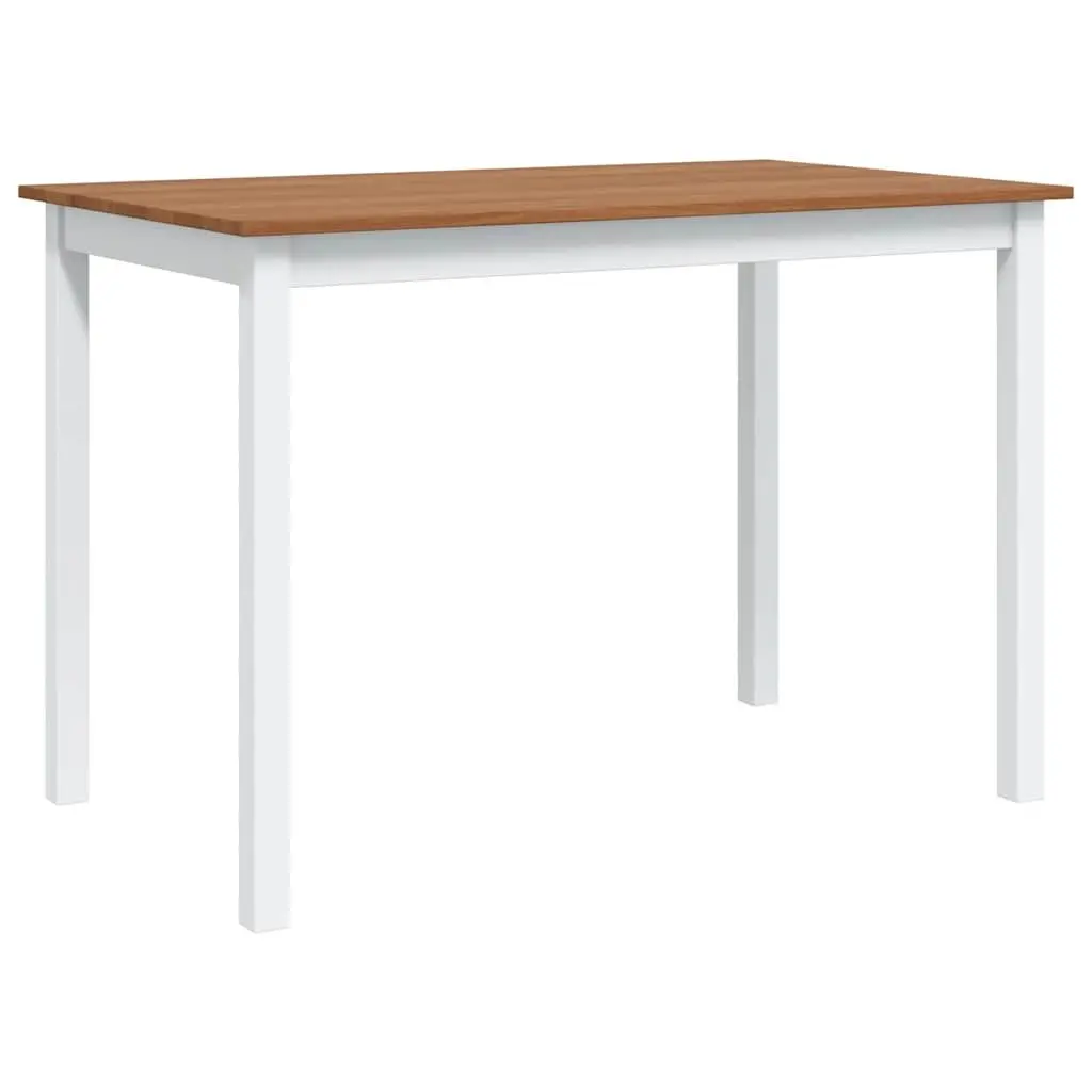 Dining Set Solid Wood Brown White 5 Piece Table and Chairs for Kitchen and Dining Room