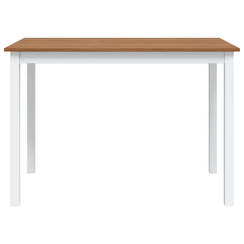 Dining Set Solid Wood Brown White 5 Piece Table and Chairs for Kitchen and Dining Room