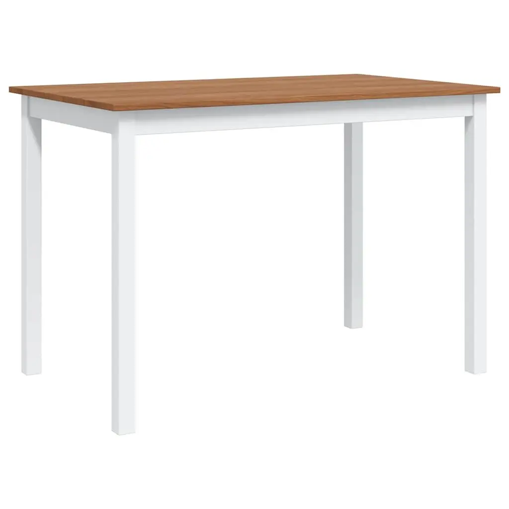 Dining Set Solid Wood Brown White 5 Piece Table and Chairs for Kitchen and Dining Room