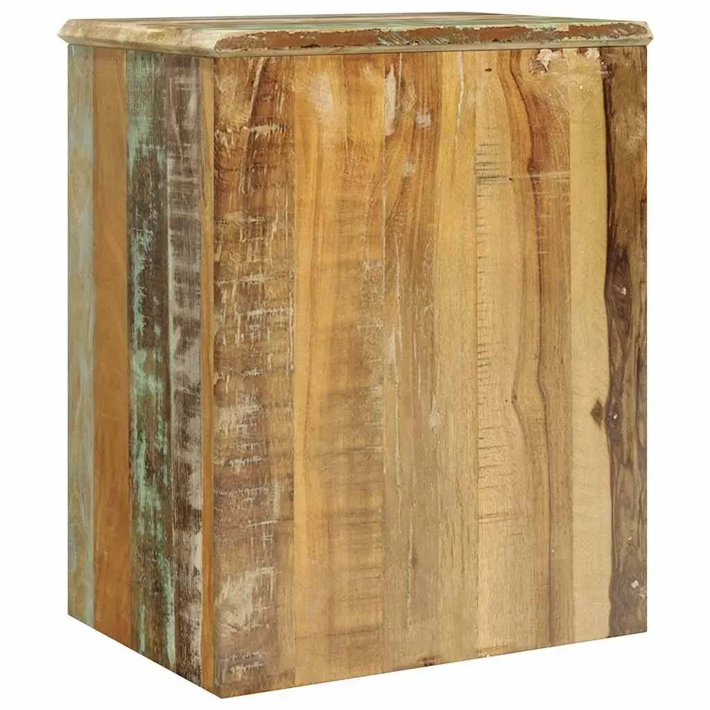 Reclaimed Wood End Table with Drawer and Door Storage Bedside Nightstand