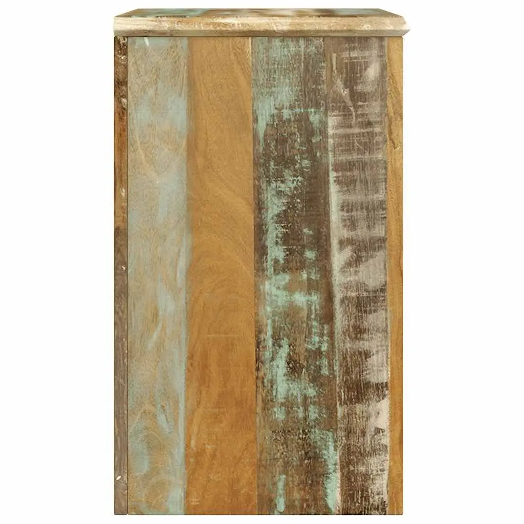 Reclaimed Wood End Table with Drawer and Door Storage Bedside Nightstand