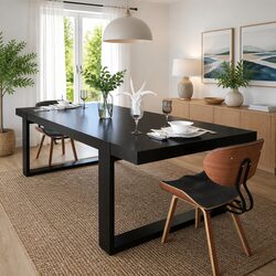 Set of 2 Black Faux Leather Dining Chairs