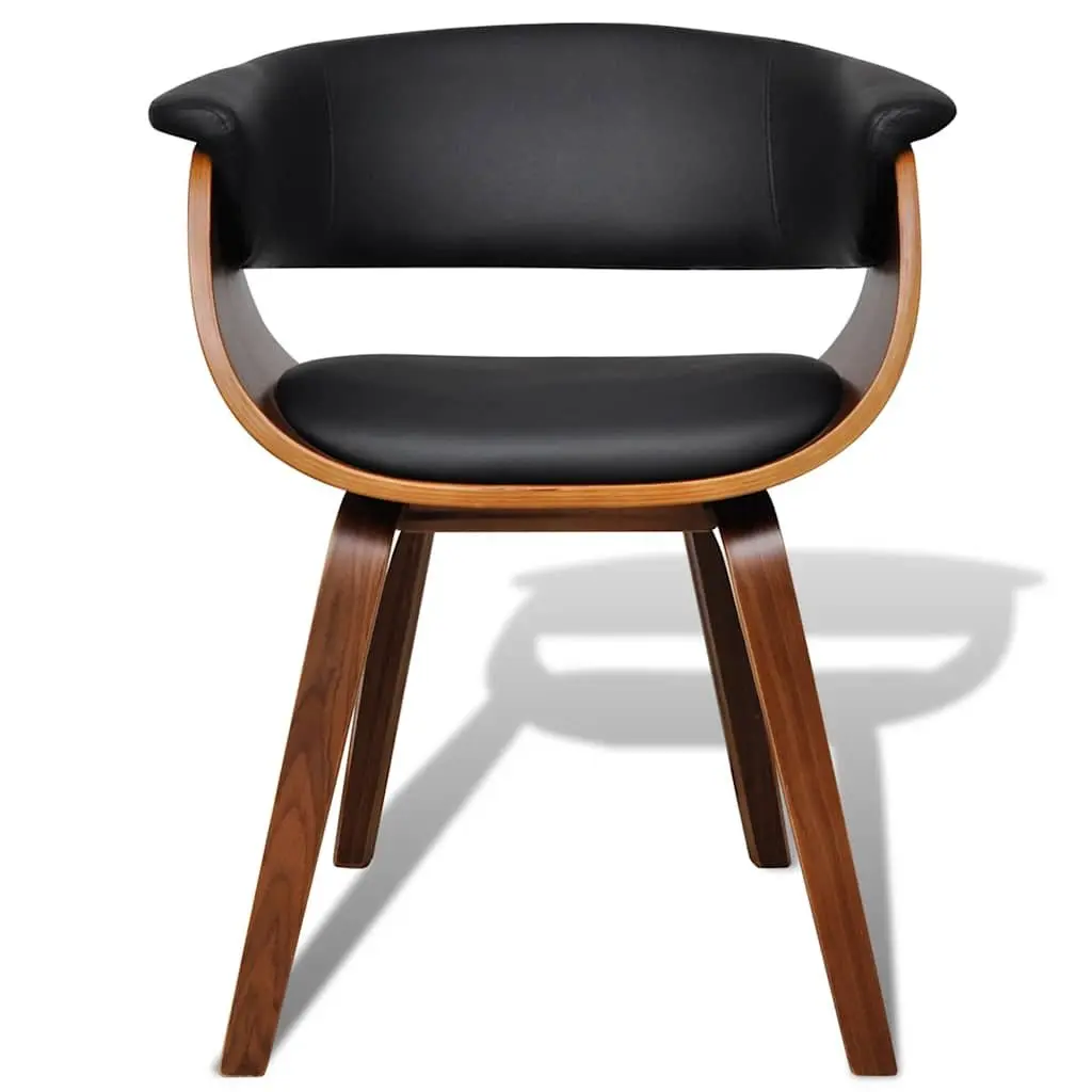 Dining Chair Bent Wood Frame Faux Leather Kitchen Seat Black Dining Room Chair