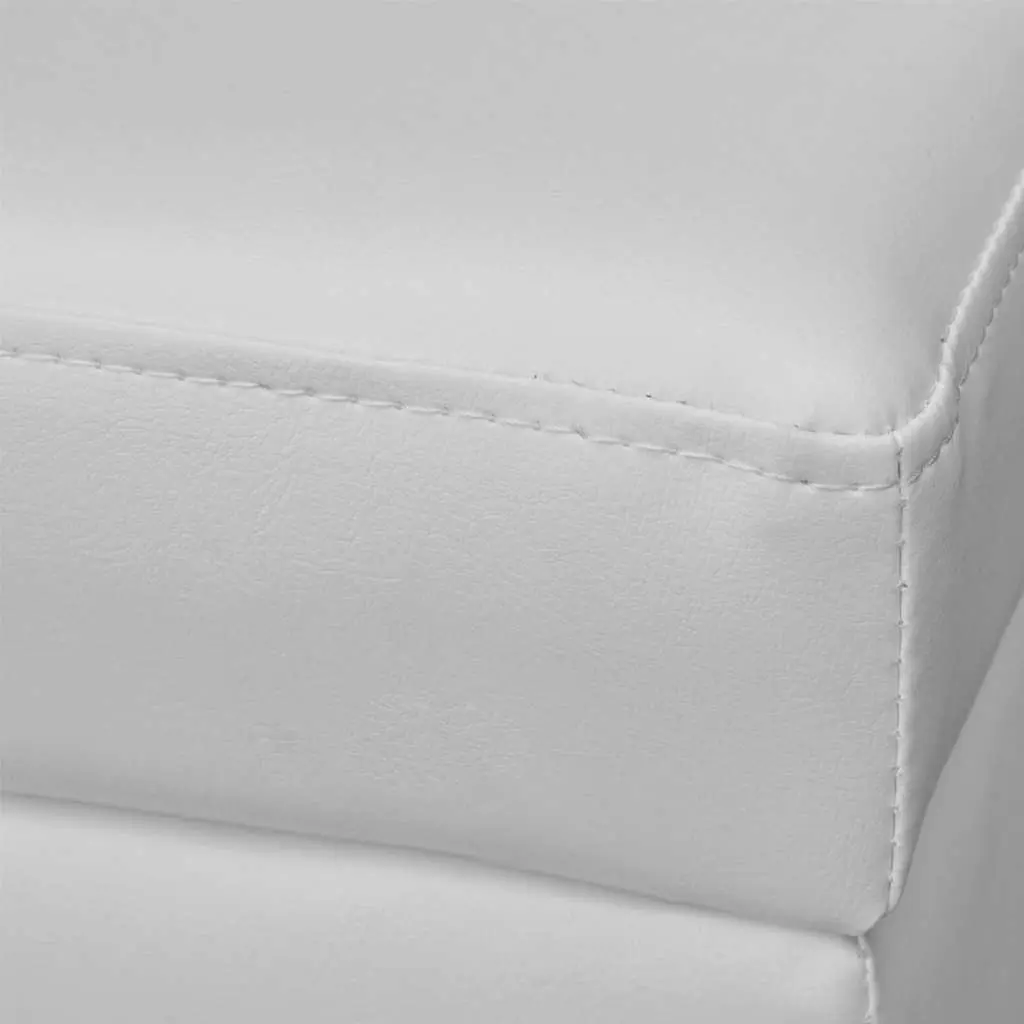 Long Storage Bench White Wood Padded Seat Entryway Hallway Hidden Storage Chest