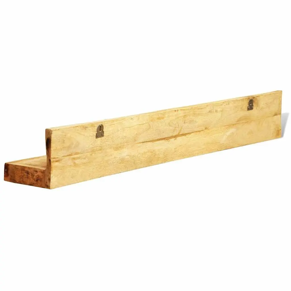 Set of 2 Solid Wood Wall Mounted Display Shelves