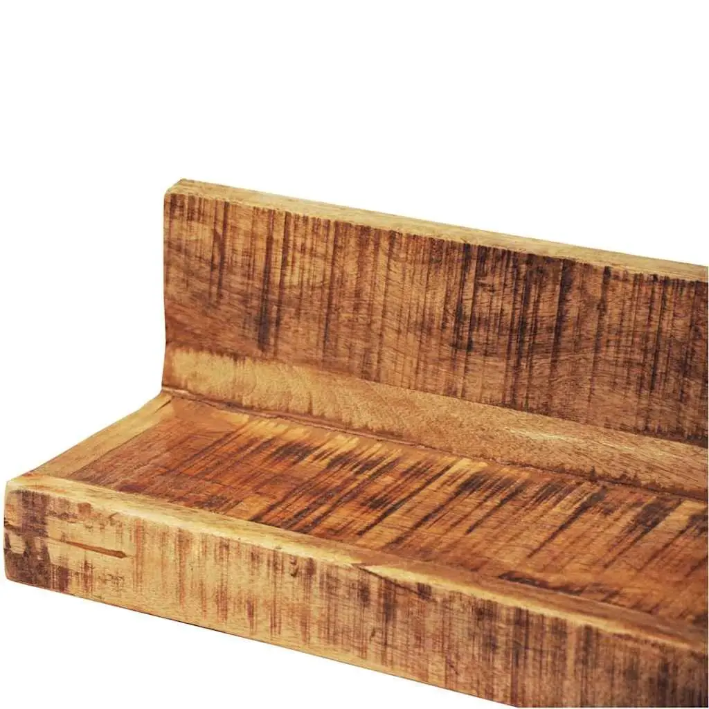 Set of 2 Solid Wood Wall Mounted Display Shelves