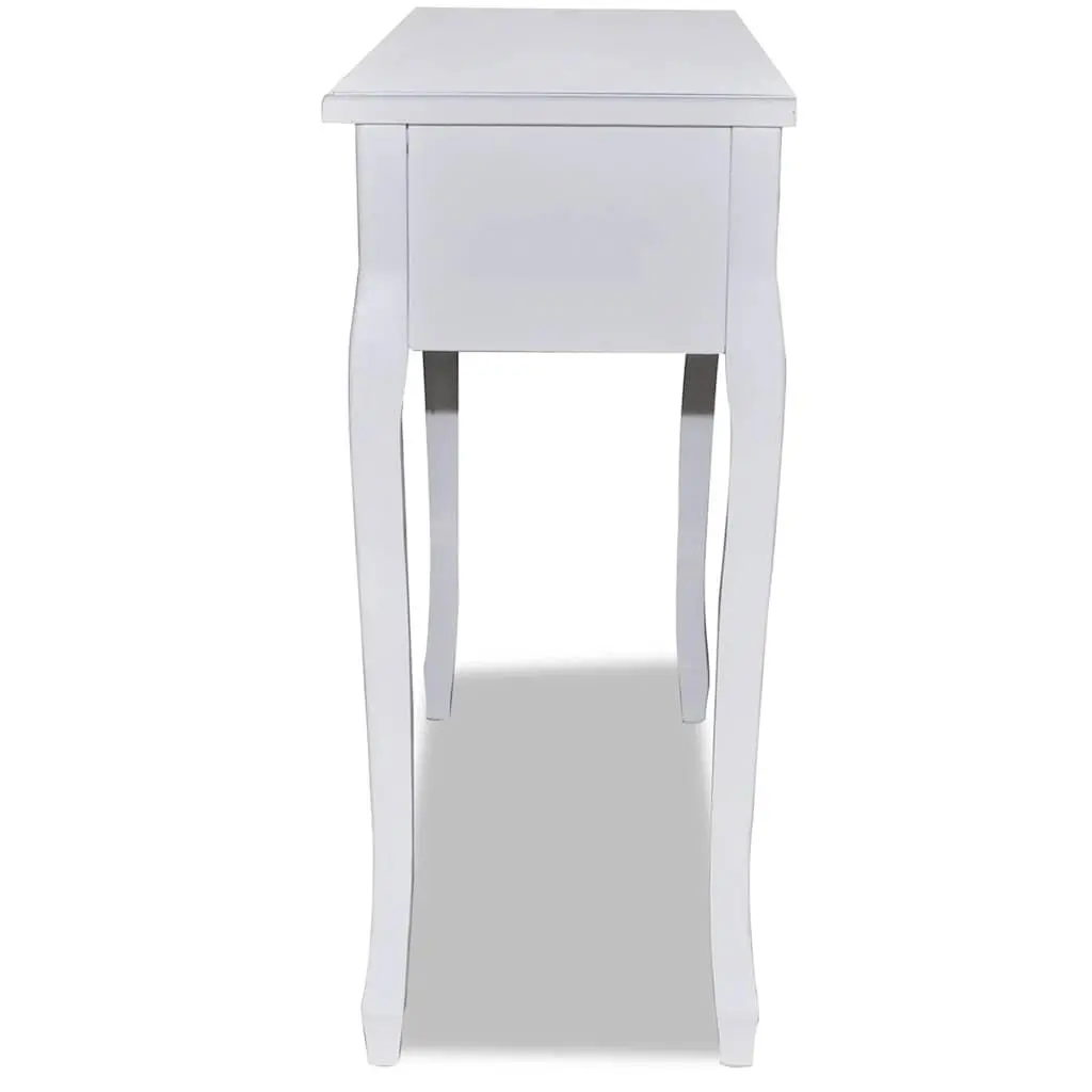 White Console Dressing Table with Three Drawers