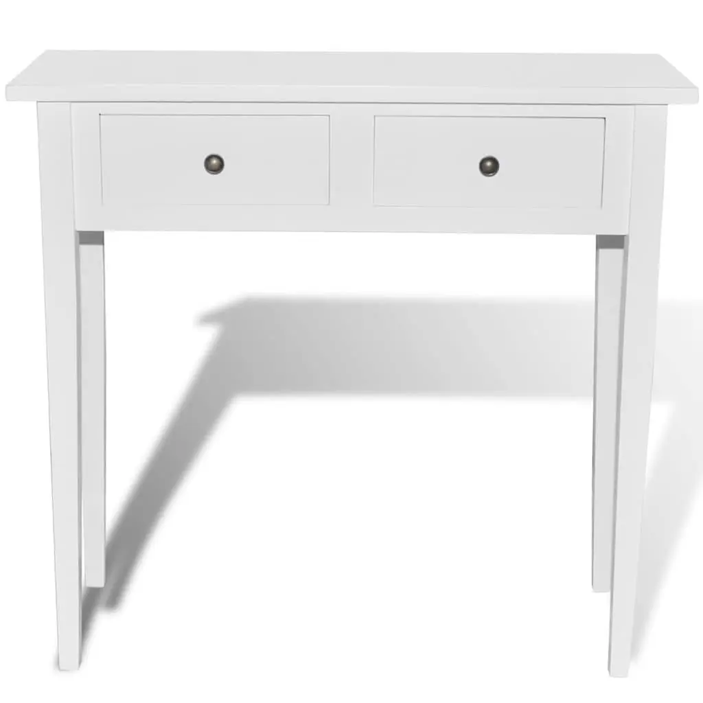 White Console Table with Two Drawers for Living Areas