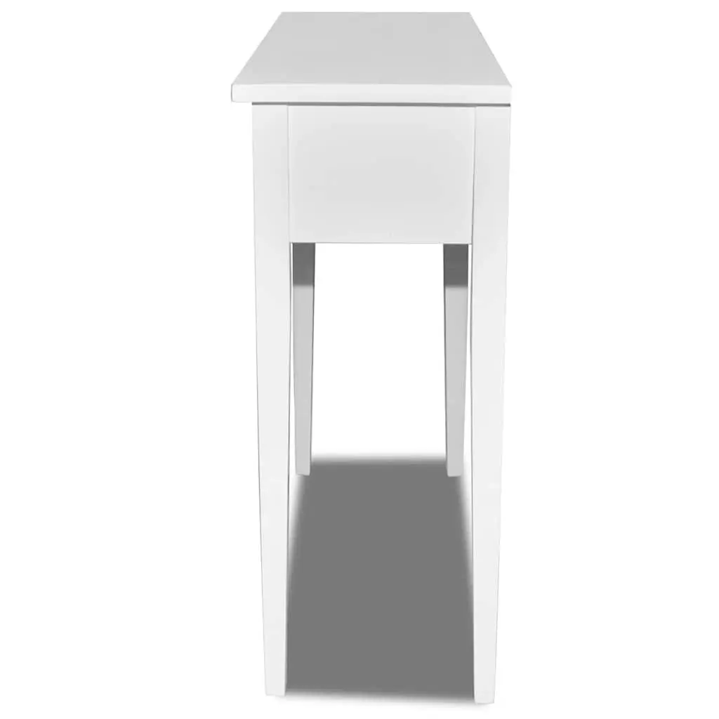 White Console Table with Two Drawers for Living Areas