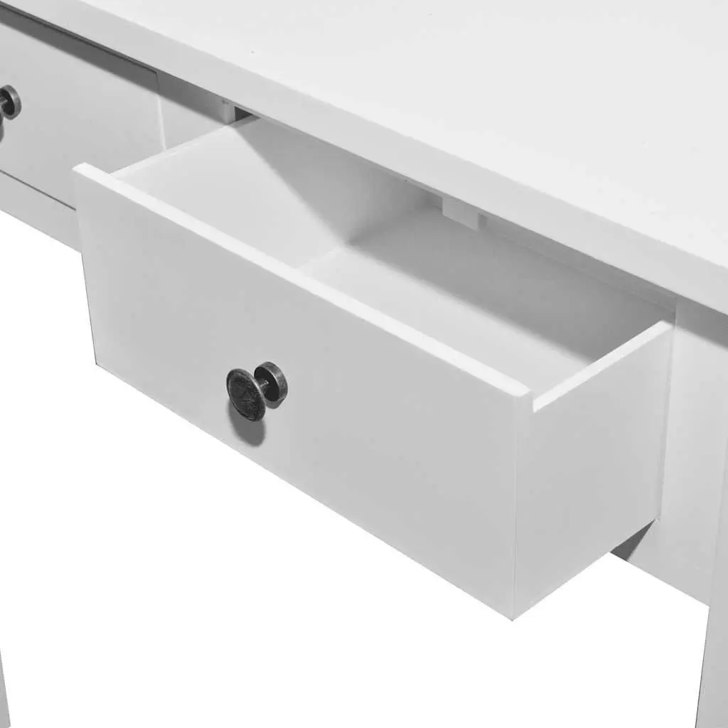 White Console Table with Two Drawers for Living Areas