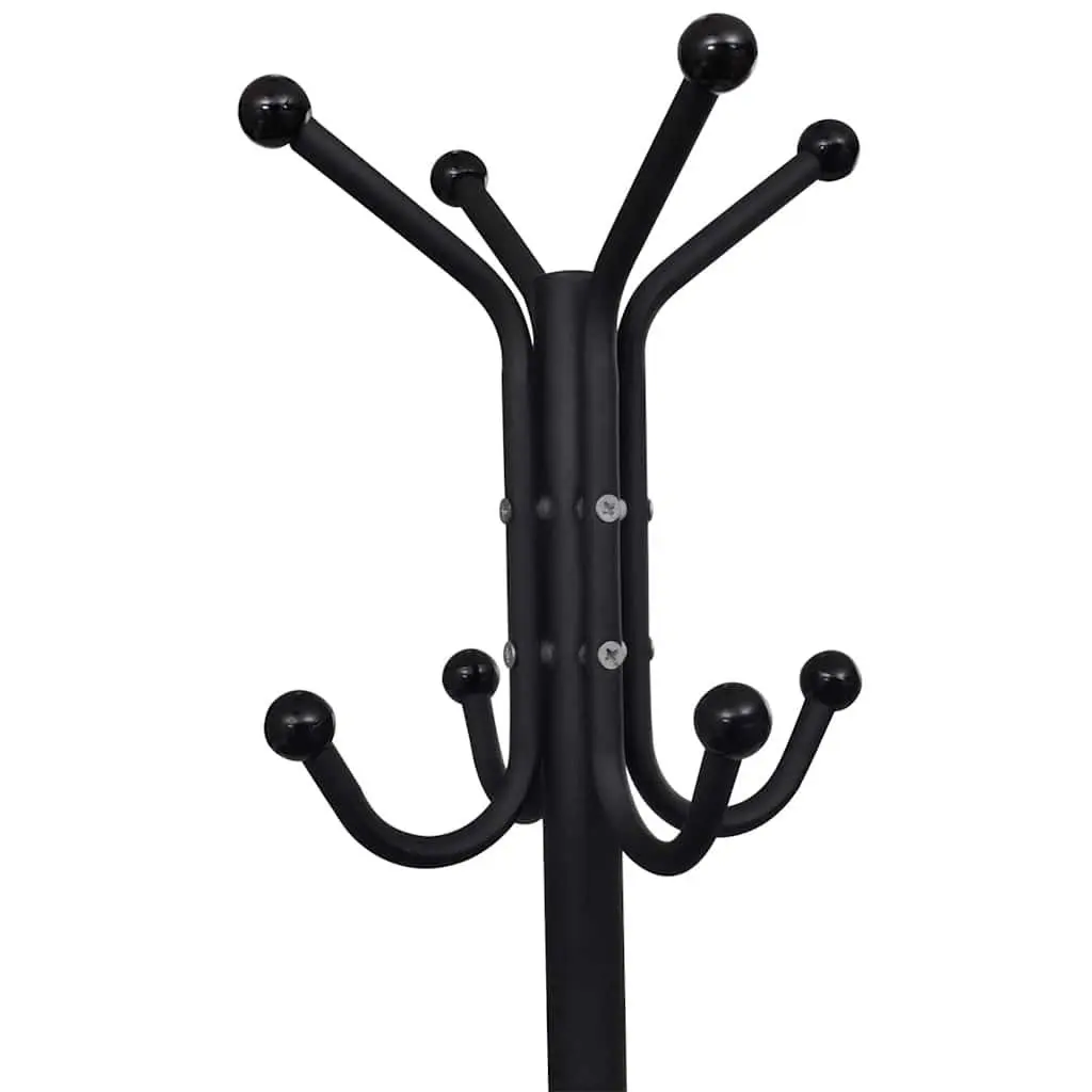 Black Metal Coat Stand with Triangular Legs