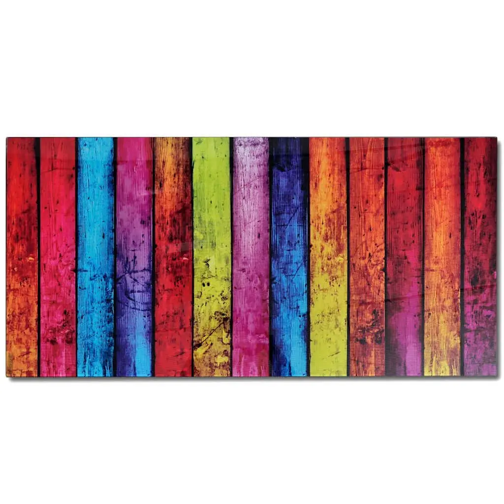 Rectangular Coffee Table with Rainbow Glass Top