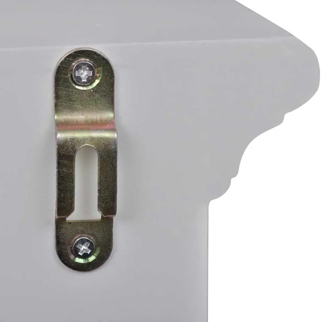 Wooden Kitchen Wall Cabinet Glass Door White Storage Shelves Drawers Hooks