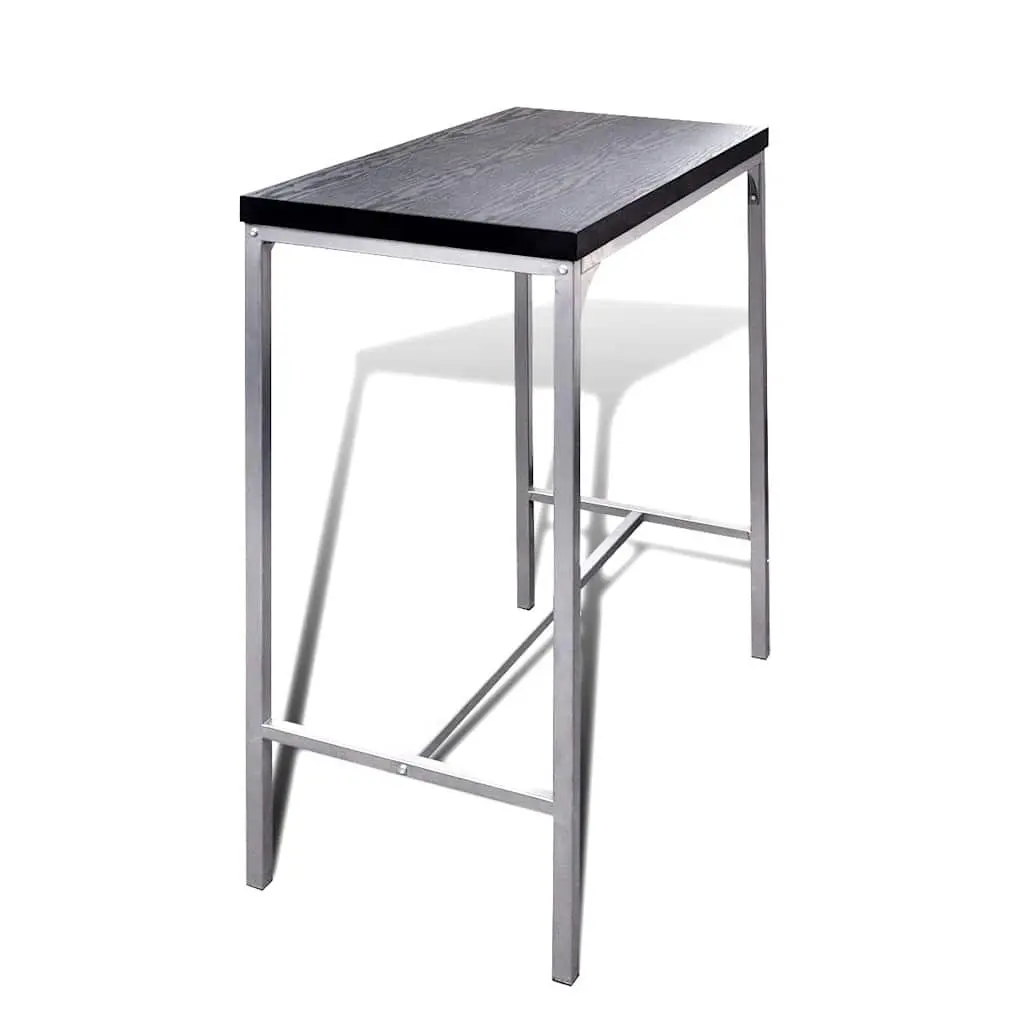 Black Counter Height Breakfast Bar Set with Stools