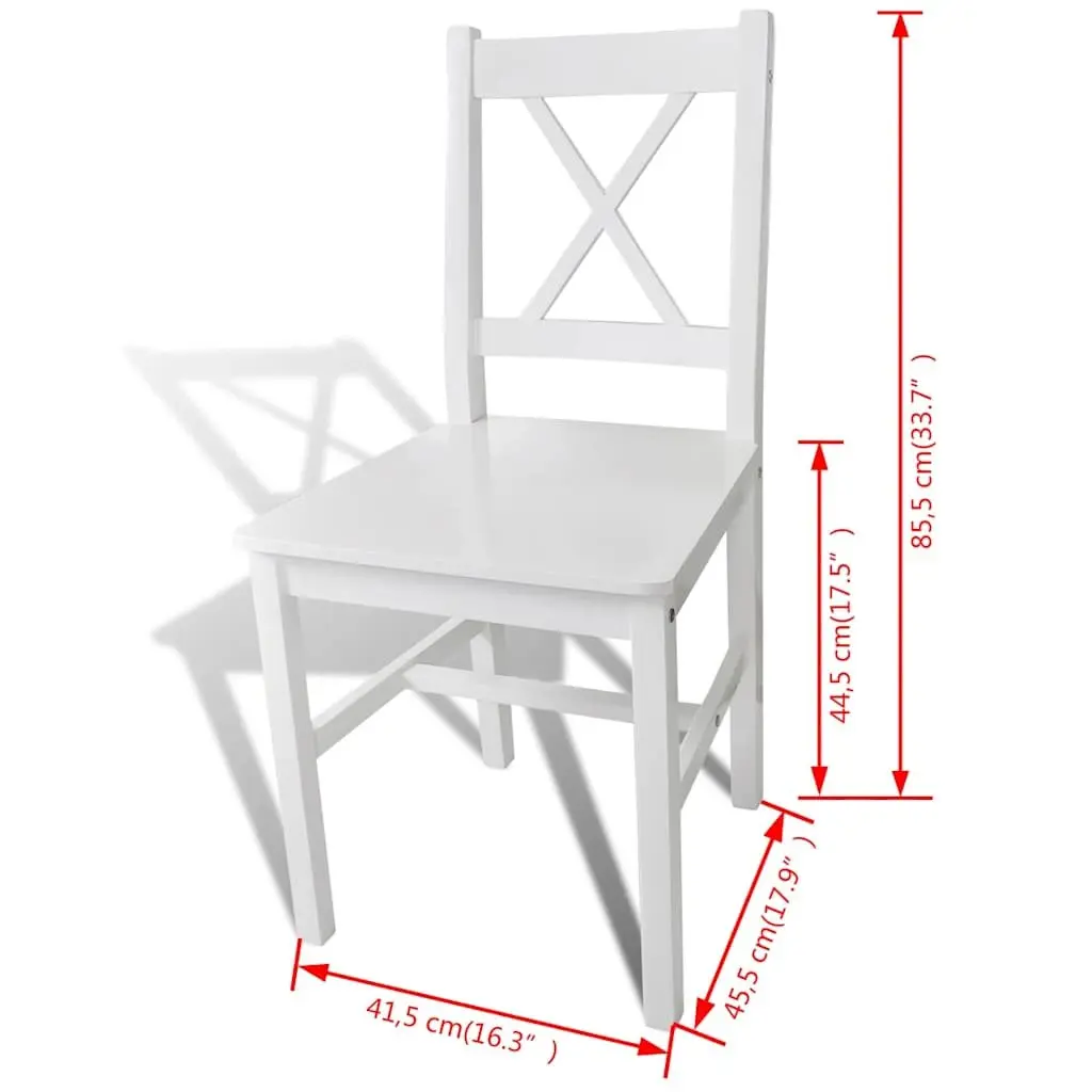 White Dining Chairs Set of 2 for Kitchen