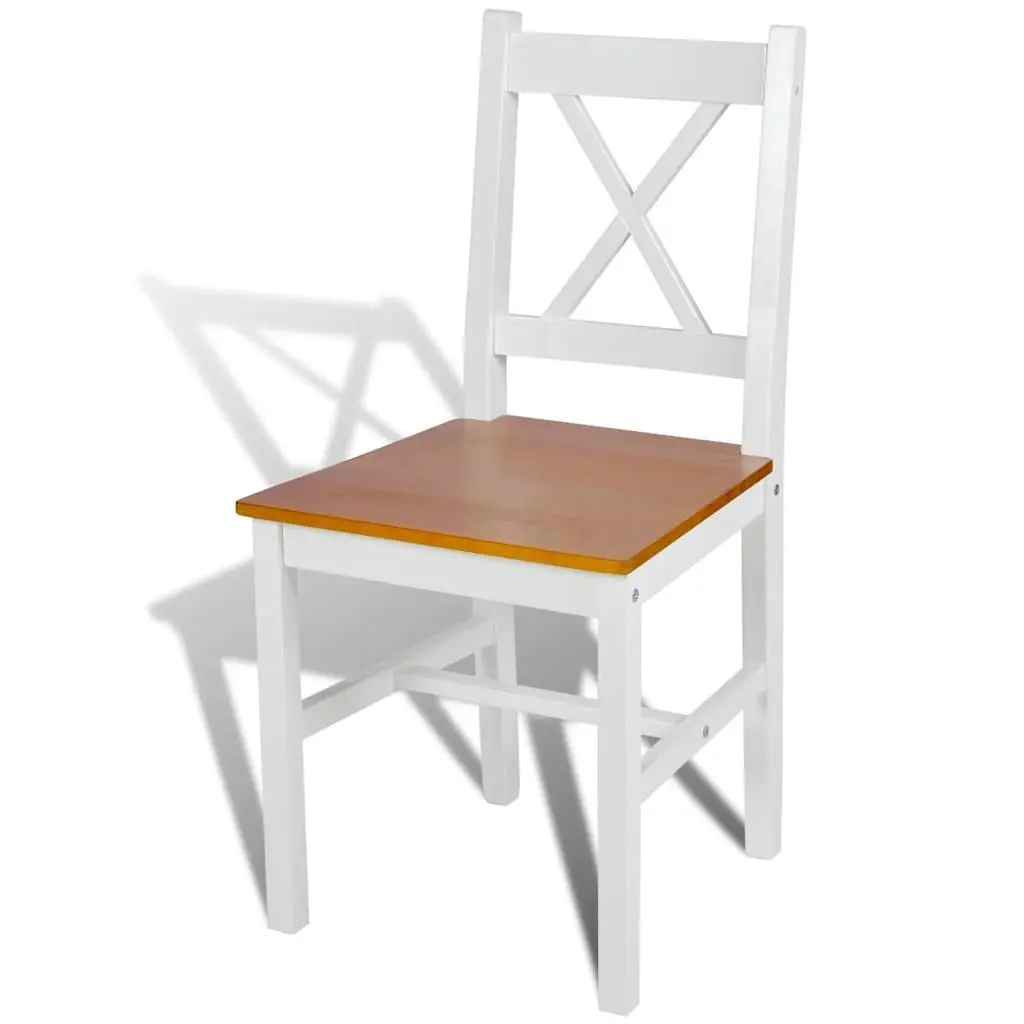 Dining Chairs White Wooden Set 4 Pieces