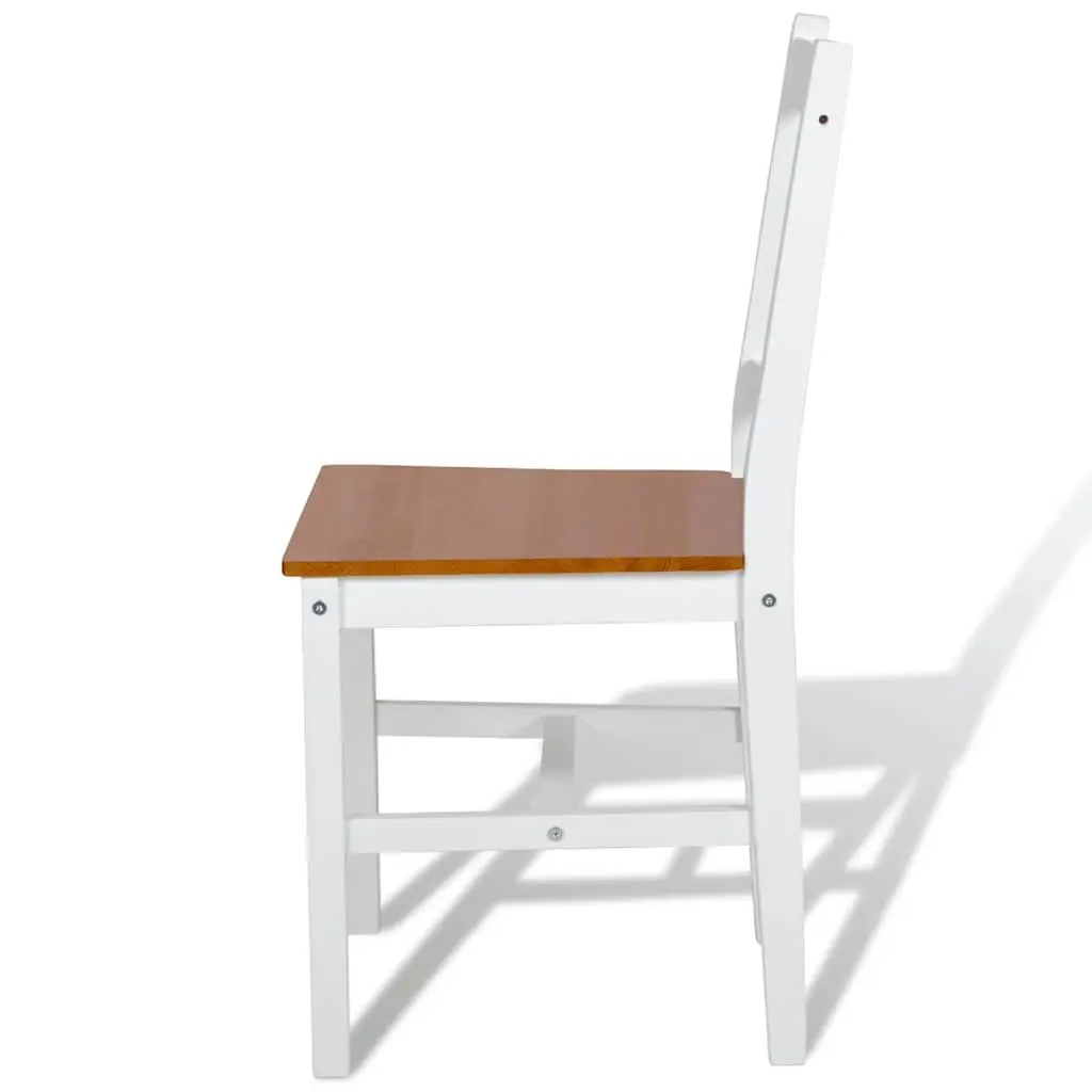 Dining Chairs White Wooden Set 4 Pieces