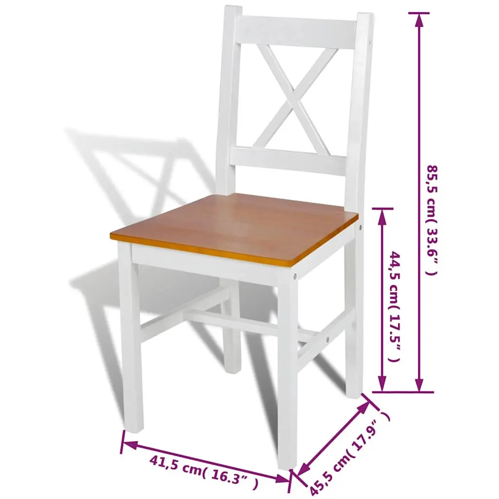 Dining Chairs White Wooden Set 4 Pieces