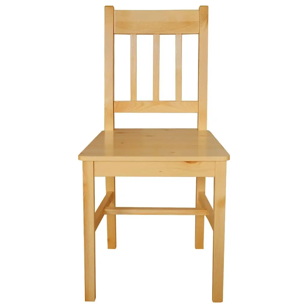 Beige Wooden Dining Chairs, Set of 2