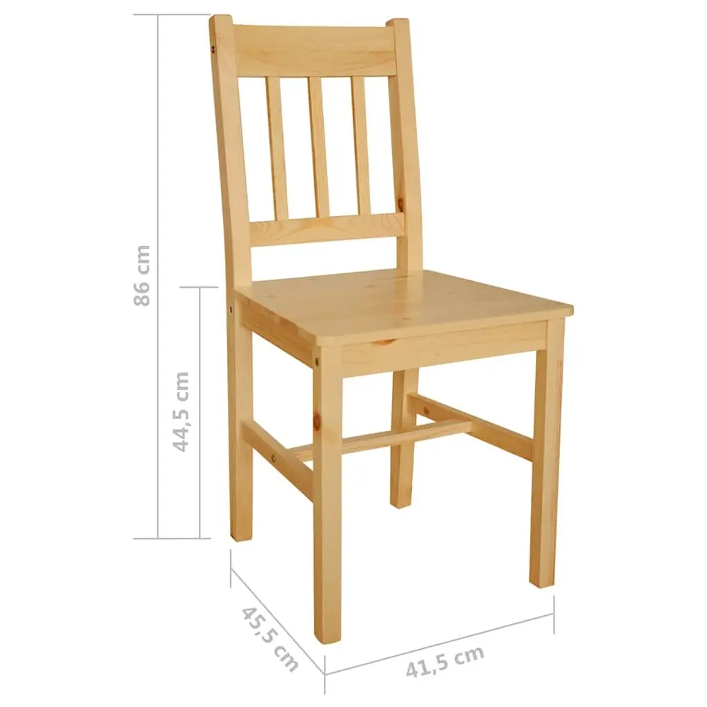 Beige Wooden Dining Chairs, Set of 2