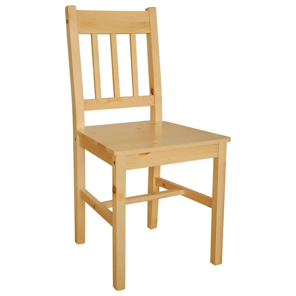 Dining Chairs Set 4 pcs Kitchen Room Furniture Beige Pinewood Elegant Design