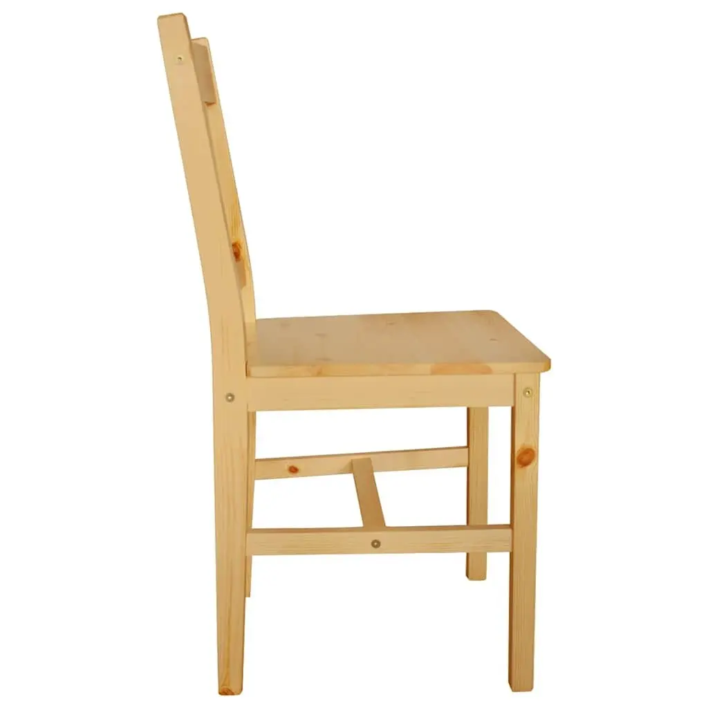 Dining Chairs Set 4 pcs Kitchen Room Furniture Beige Pinewood Elegant Design
