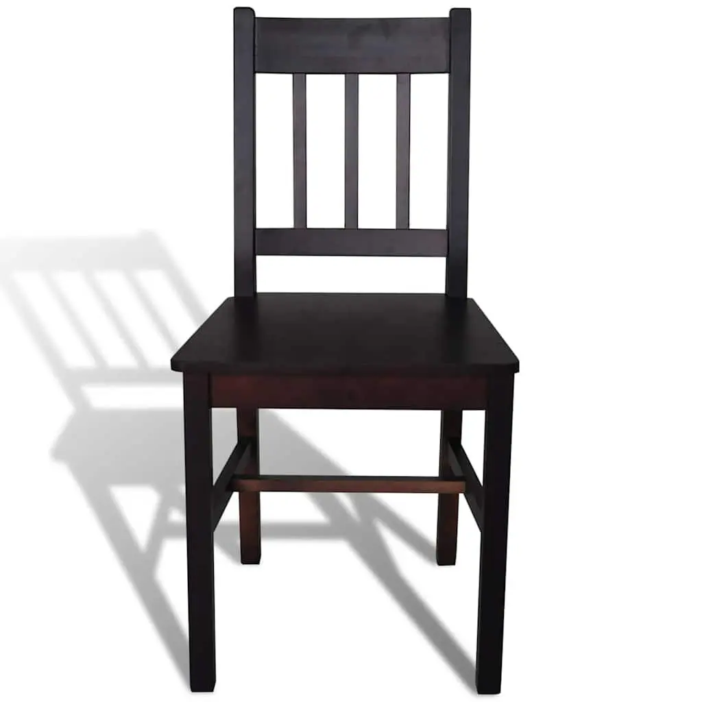 Dining Chairs 2 pcs Brown Wooden Kitchen Seating Furniture Set Ergonomic Design