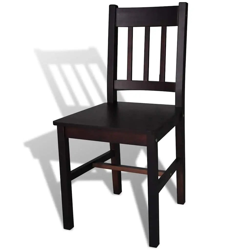Dining Chairs 2 pcs Brown Wooden Kitchen Seating Furniture Set Ergonomic Design