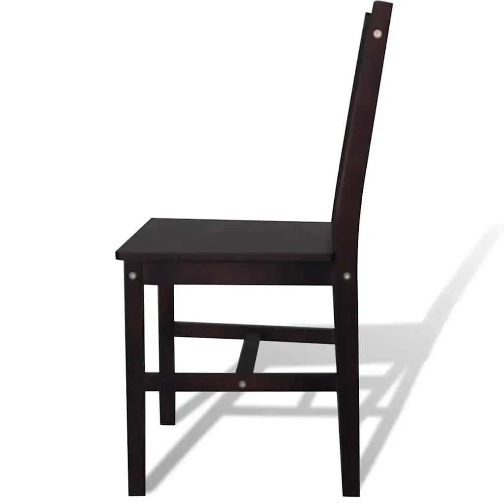 Dining Chairs 2 pcs Brown Wooden Kitchen Seating Furniture Set Ergonomic Design