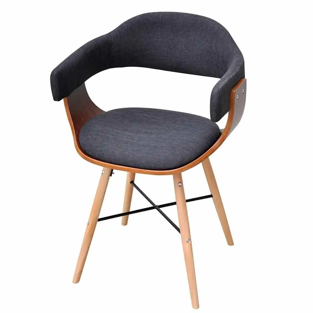 Grey Dining Chairs Set of 2 with Armrests