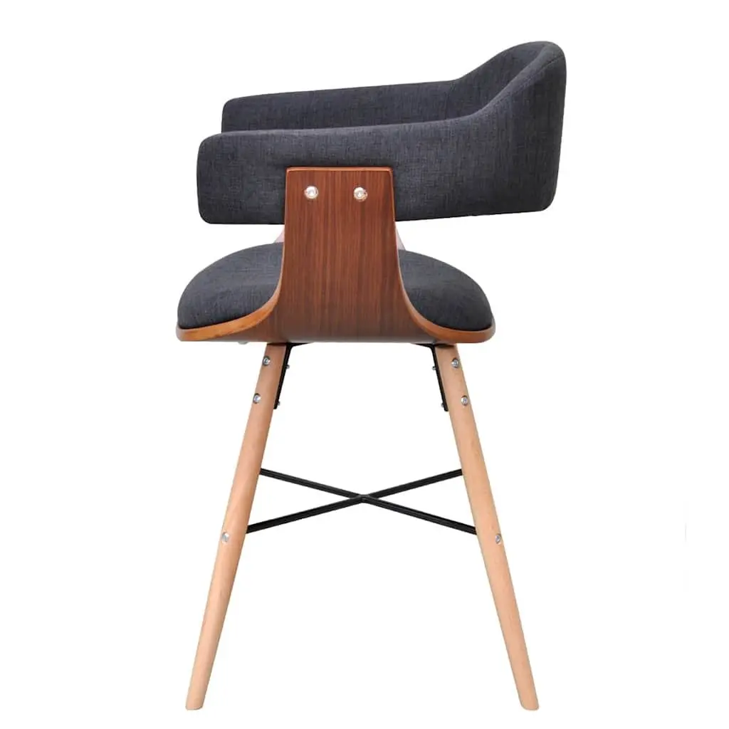 Grey Dining Chairs Set of 2 with Armrests