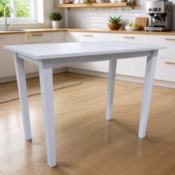 White Wooden Bar Table for Kitchen and Dining Room