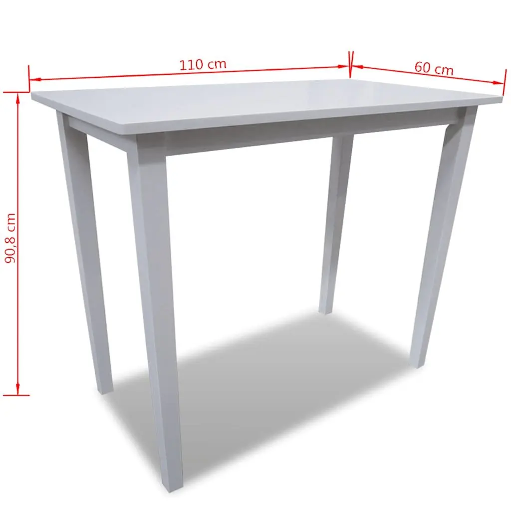 White Wooden Bar Table for Kitchen and Dining Room