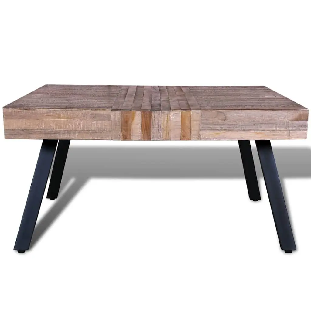 Square Reclaimed Teak Coffee Table in Brown